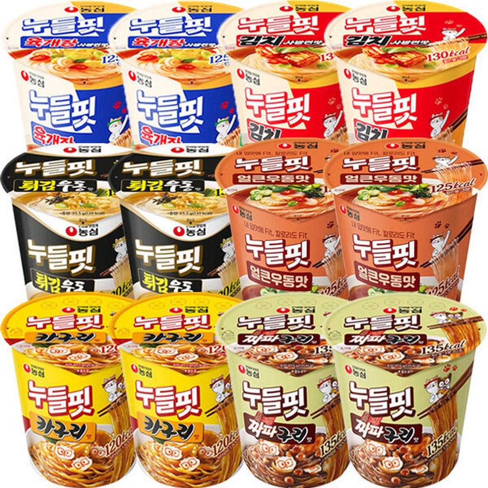 농심 누들핏 6종세트 12입(육개장+김치+어묵탕+얼큰우동+짜파구리+카구리 각 2개씩) 컵라면 어묵단종확인요 30,570원