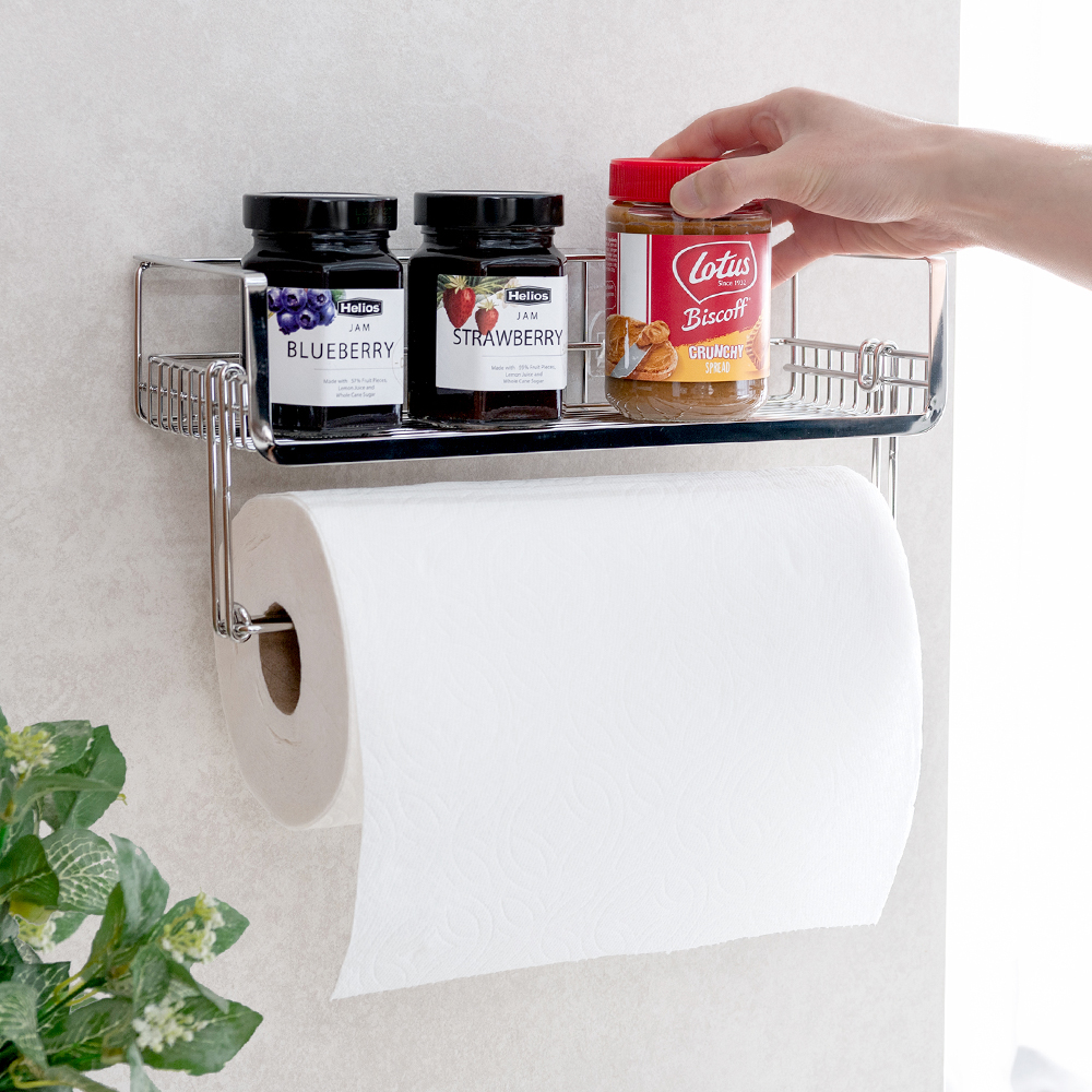 스파이더락 무타공 스마트접착 키친타올걸이 선반, 실버, 1개 19,900원