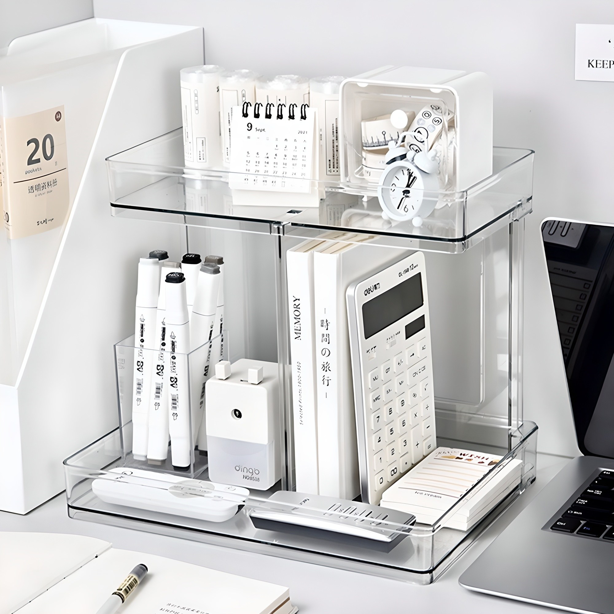 HK.sell 쏘심플 2단 아크릴 사각다용도 선반정리대, 1개, 투명 14,750원