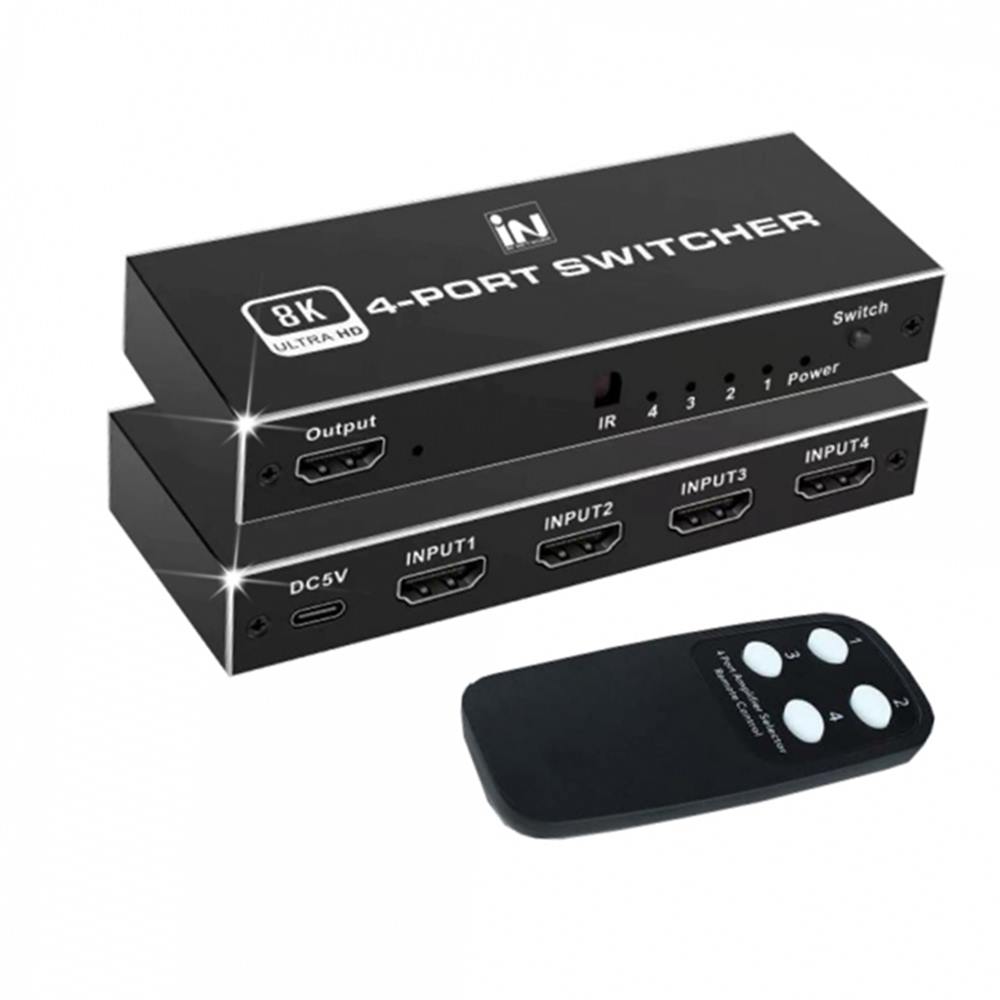 인네트워크 HDMI V2.1 4:1 모니터선택기 8K지원 IN-8KHSW41 49,800원