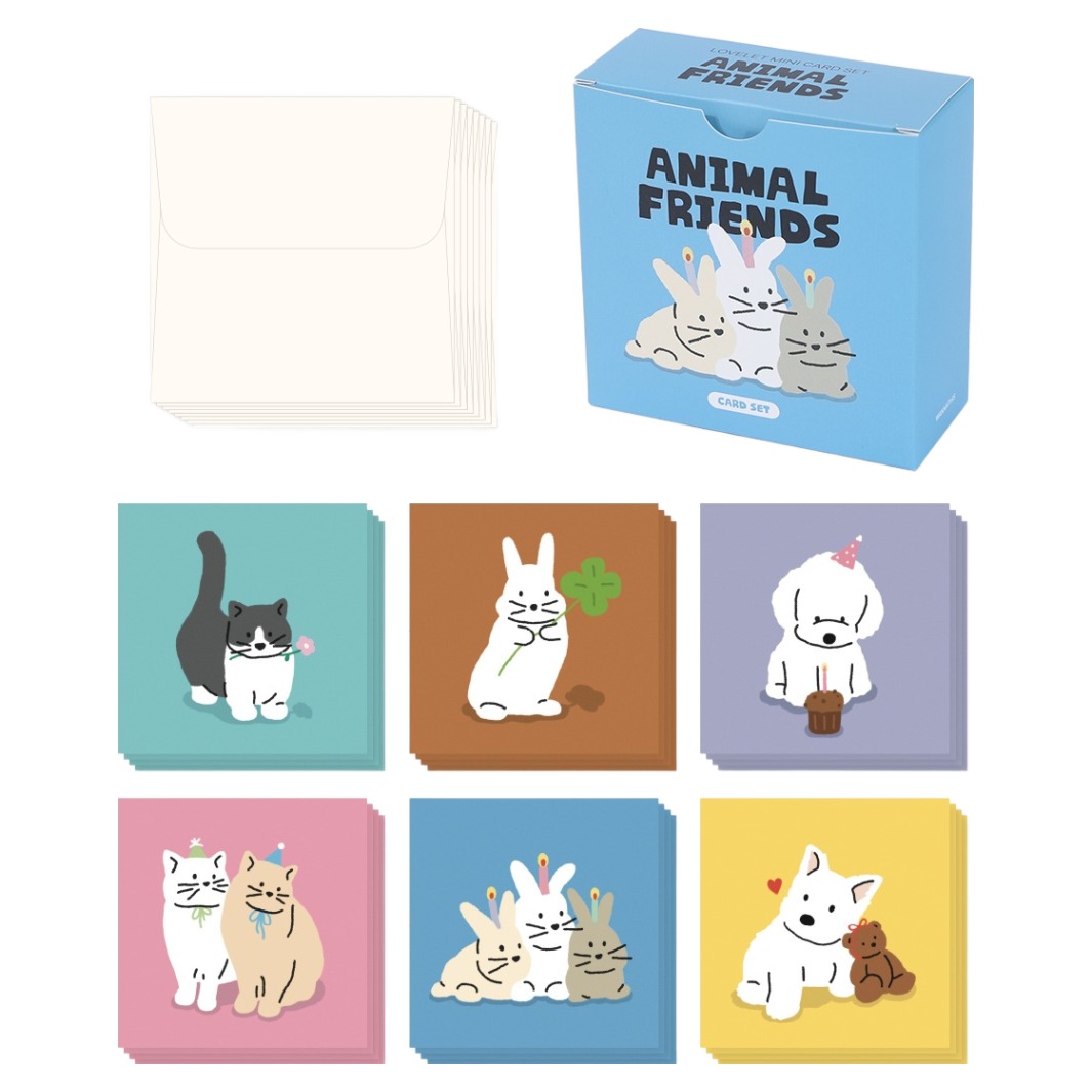 워너디스 러브레 미니 감사 카드 6종 x 4p 세트, 애니멀프렌즈, 1세트 11,500원