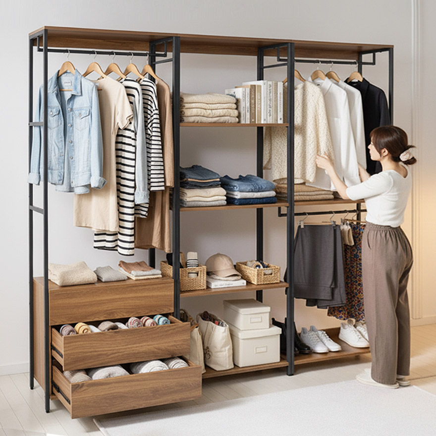 e스마트 솔리드 드레스룸 시스템장 맞춤 행거 시스템옷장 세트 1200 1600 2400 3200 191,000원