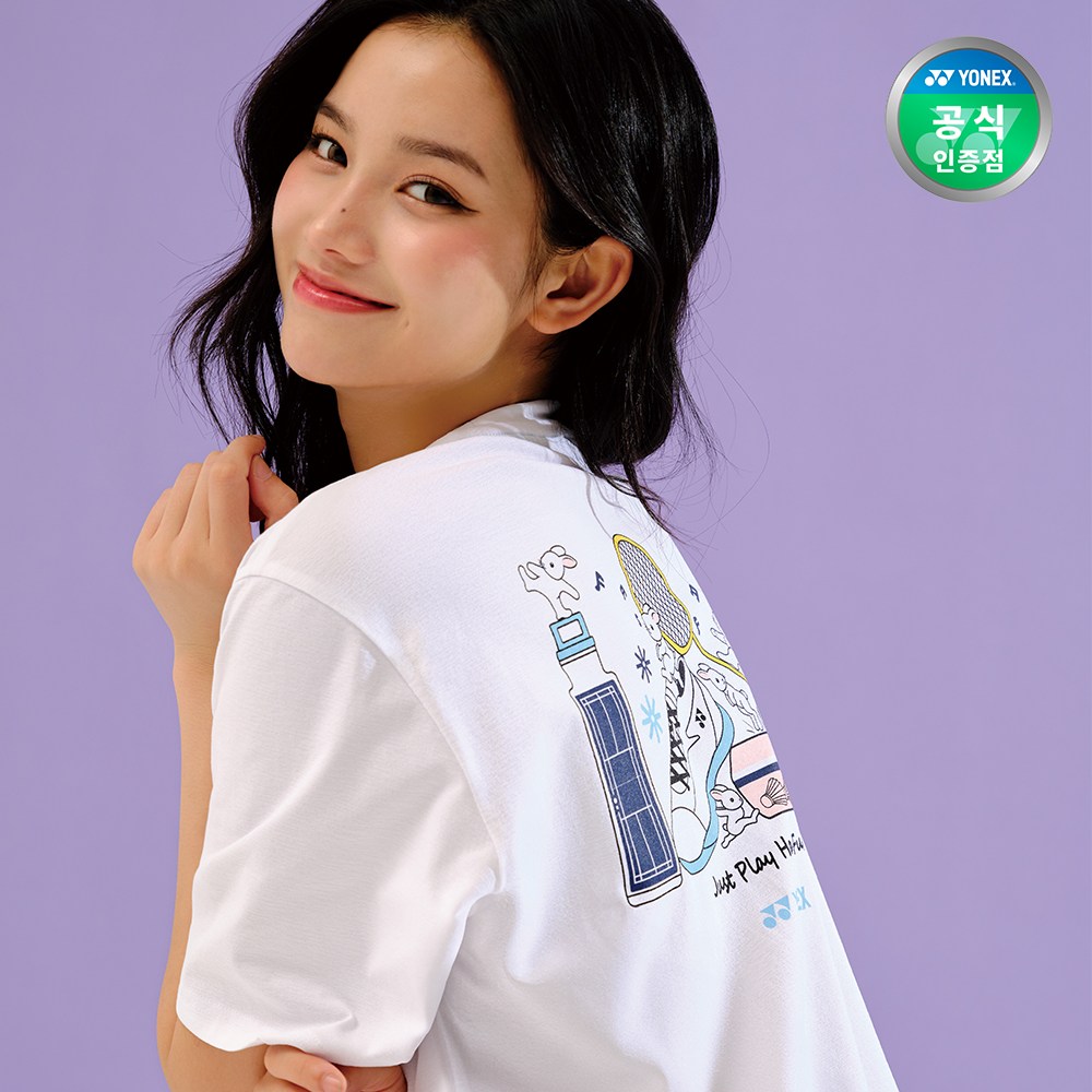요넥스 배드민턴 오버핏 캐주얼 반팔 티셔츠 253TS035U 화이트 33,700원