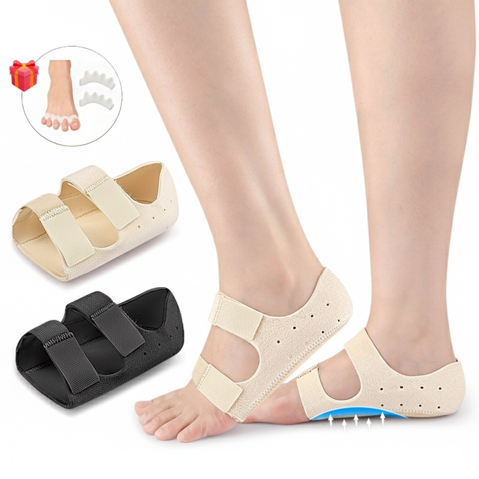 Clevoria 족저근막 서포트 아치패드 발바닥 편안한 쿠션 인솔 보호대, 현재가 8,900원