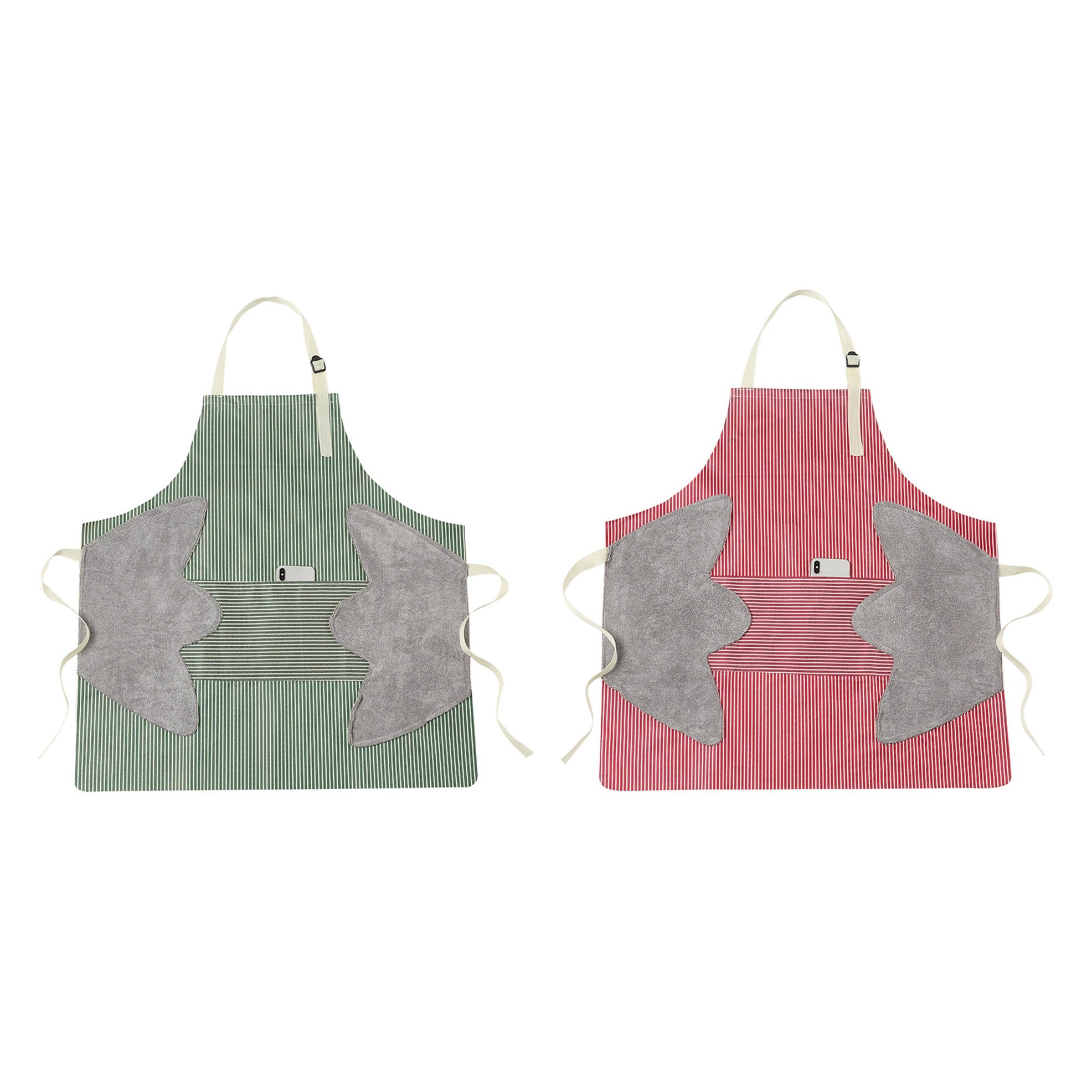상사범용 방수 주방앞치마 손닦이수건 앞치마, 그린+레드, 2개 14,000원