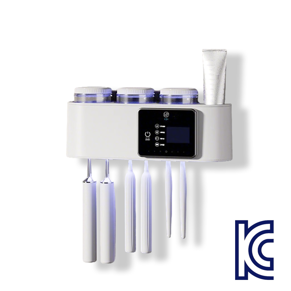 LUMANOKI 무타공 설치 스마트 디스플레이 가정용 살균 건조 양치컵3개세트 칫솔 살균기, 화이트 31,800원