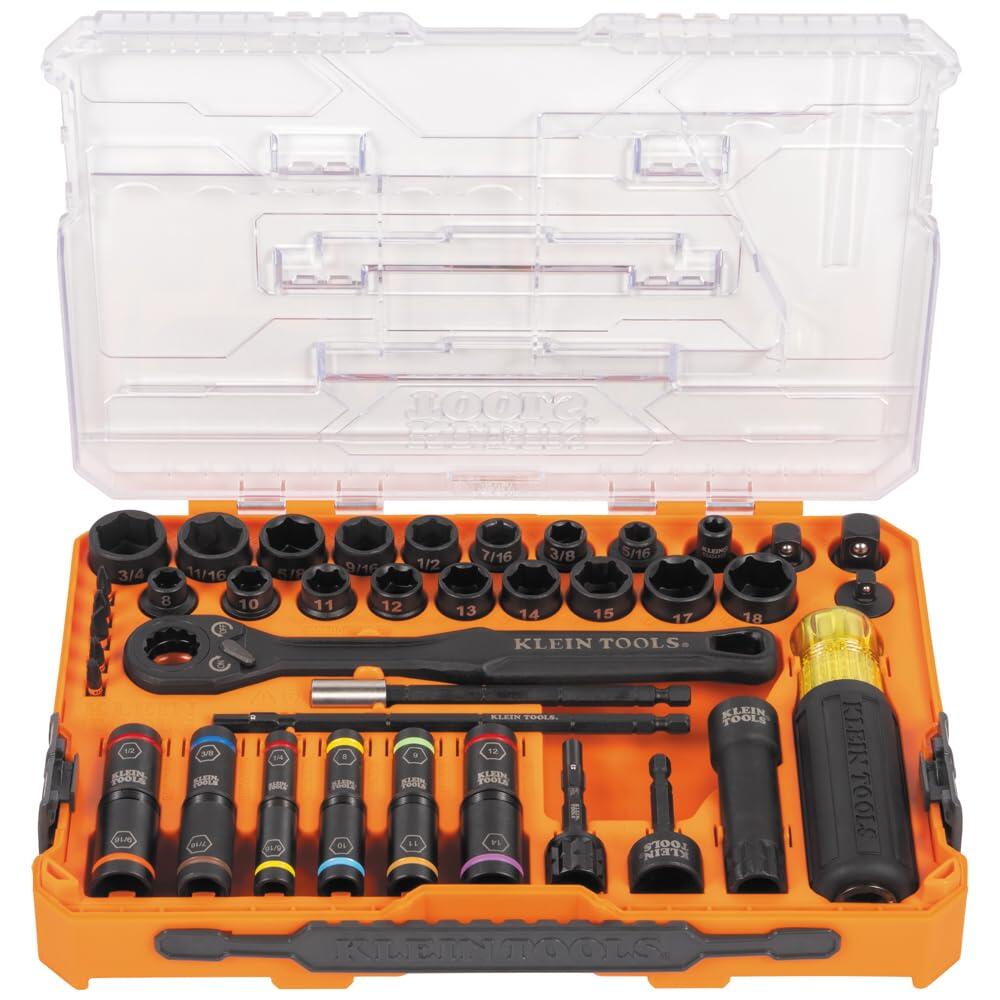 Klein Tools 65400 KNECT 15피스 패스 스루 소켓 세트, SAE 임팩트 MODbox 케이스, 소켓, 비트, 액세서리 및 1cm(3/8인치) 드라이브 어댑터 포 468,900원