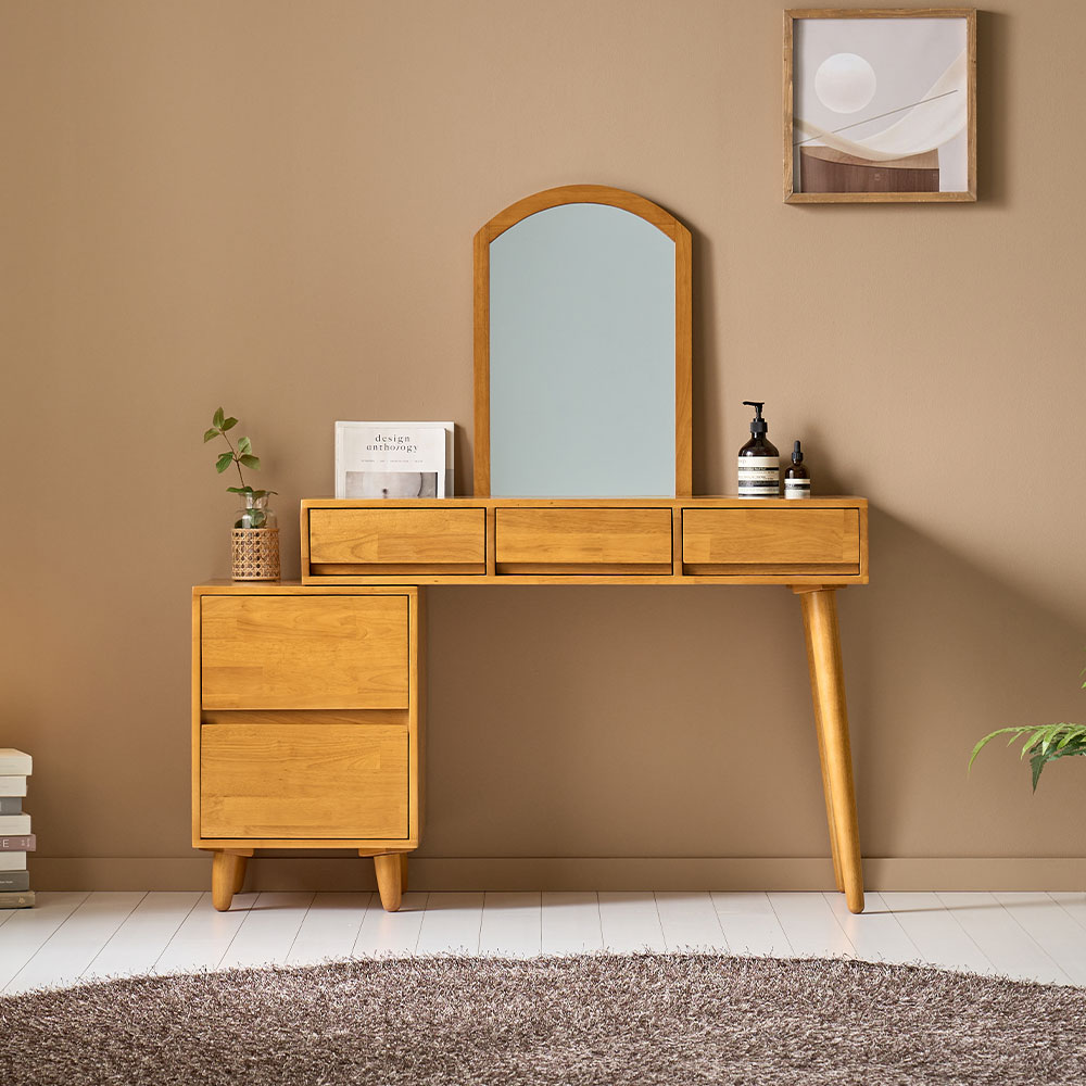 앰버 북유럽 원목 안방 거울 입식 확장형 화장대 세트 1000 375,640원