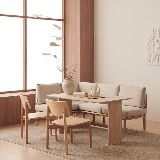 한샘 포레 컴포트 4인 라운지세트 (벤치1, 코너벤치1, 원목의자2 포함) 1,228,000원