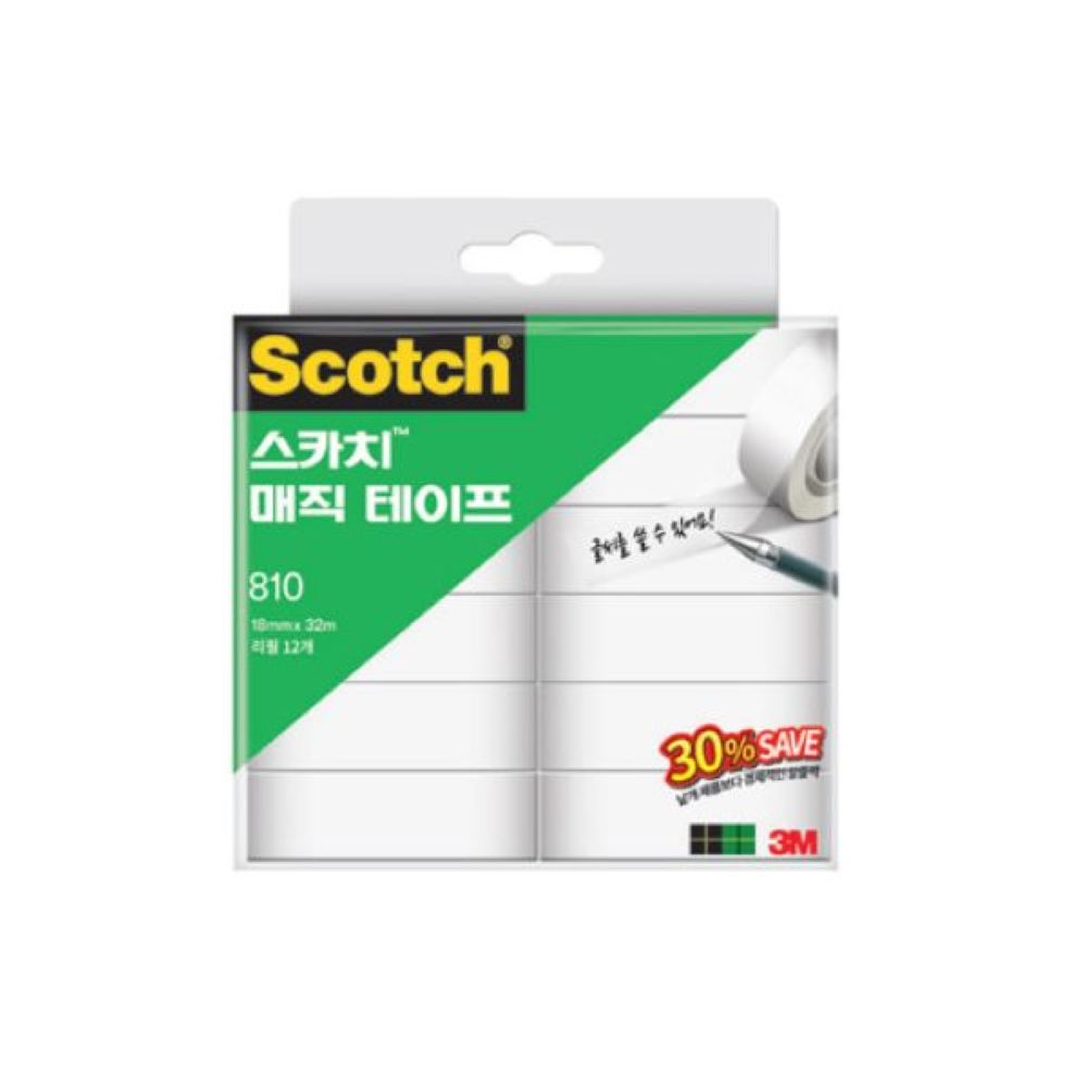 3M 스카치 810R-12 매직테이프 리필 오피스팩 18mm x 32m 알뜰팩 20,980원