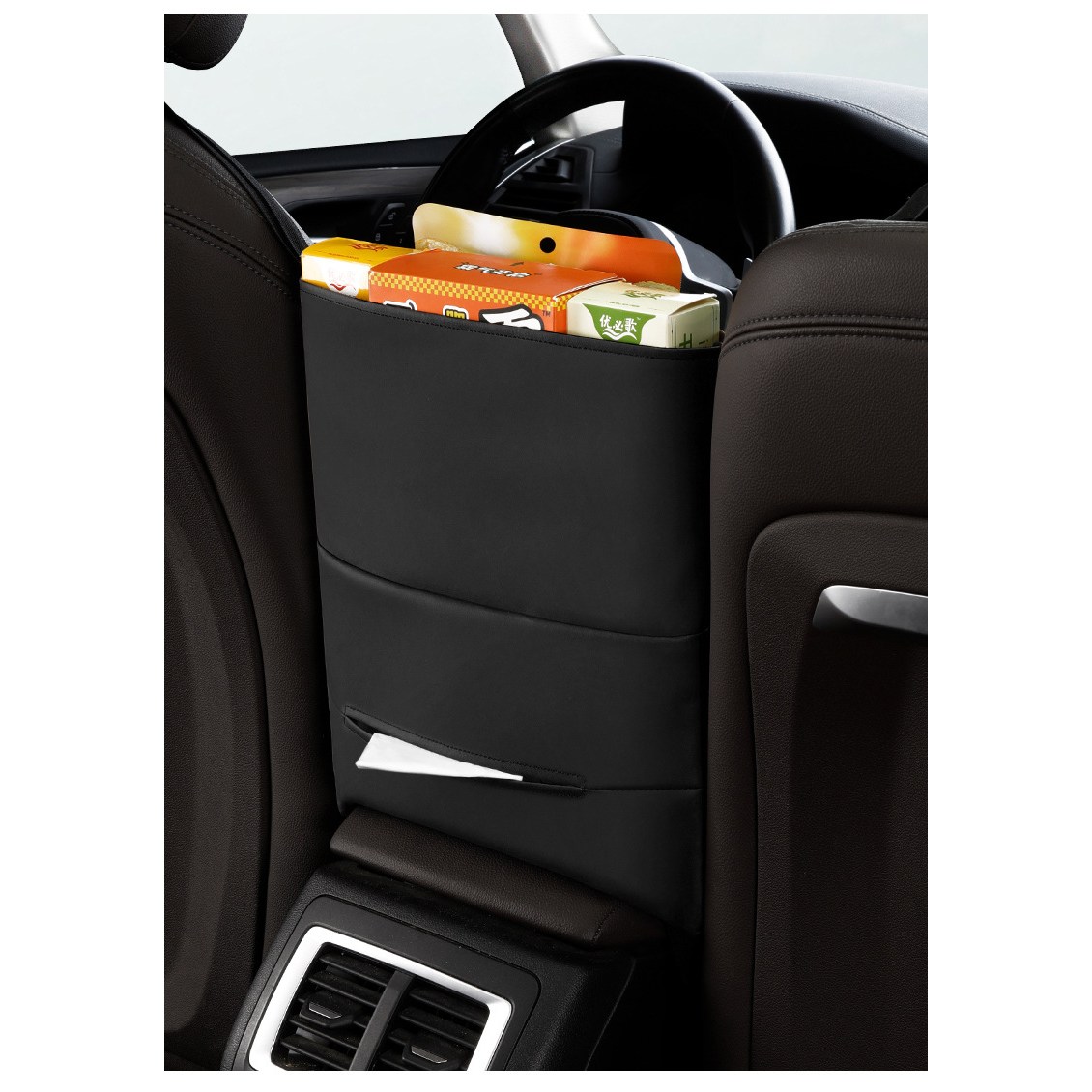 자동차 다용도 수납함 시트 사이 정리함 티슈케이스 차량용 뒷좌석 휴지케이스, 블랙32*29cm, 1개 19,600원