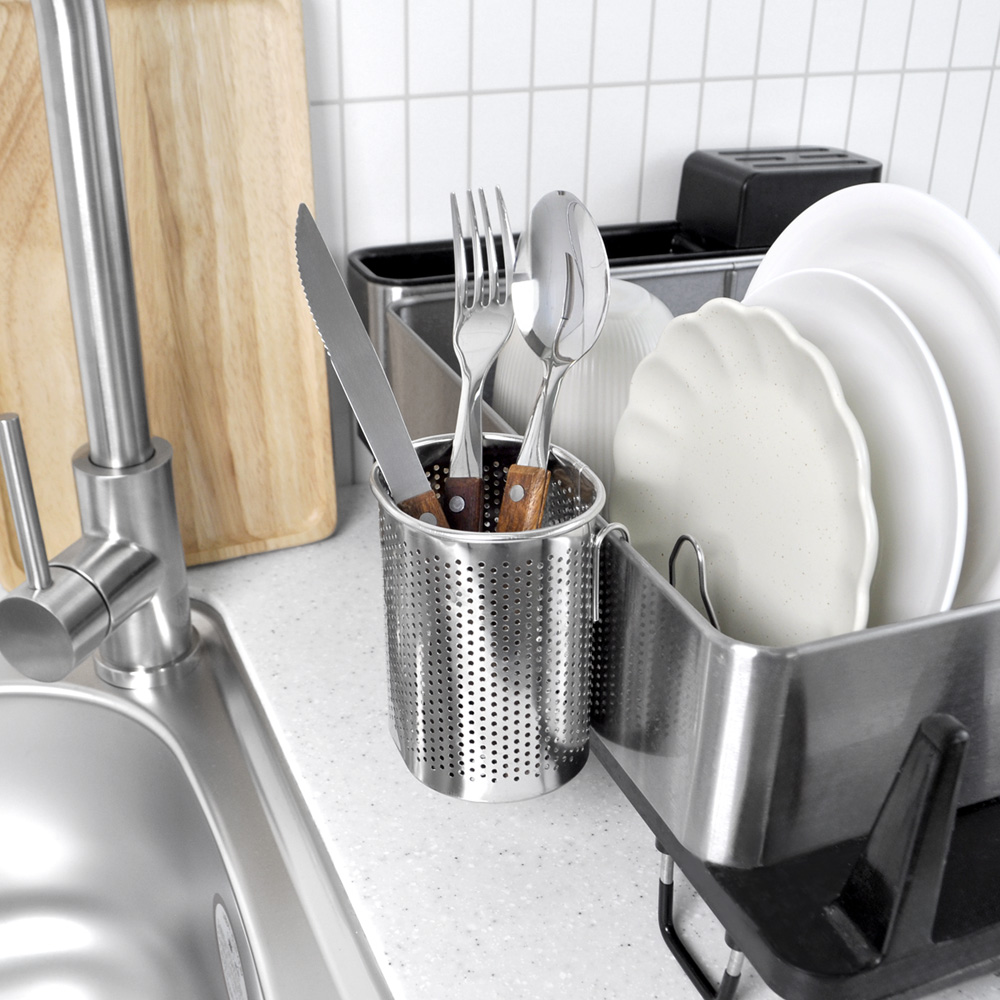 키친유 걸이형 스텐 타원형 수저통 꽂이 물빠짐 숟가락통 주방 정리 싱크대 식기건조대 4,900원