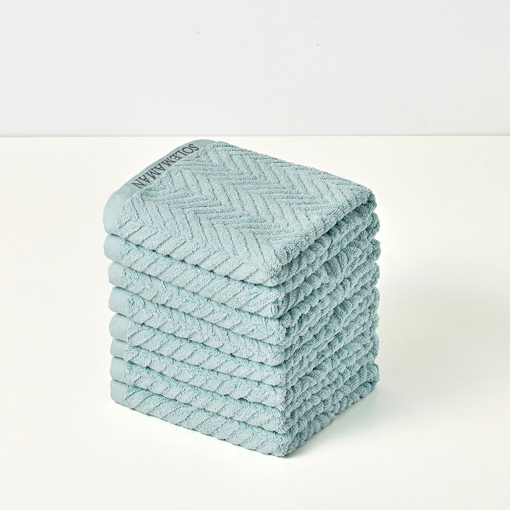 프리미엄 뱀부 헤링본 민트 200g 8개, 전과정 국내생산 100% 고급 페이스 타월, 8개, 민트 72,000원