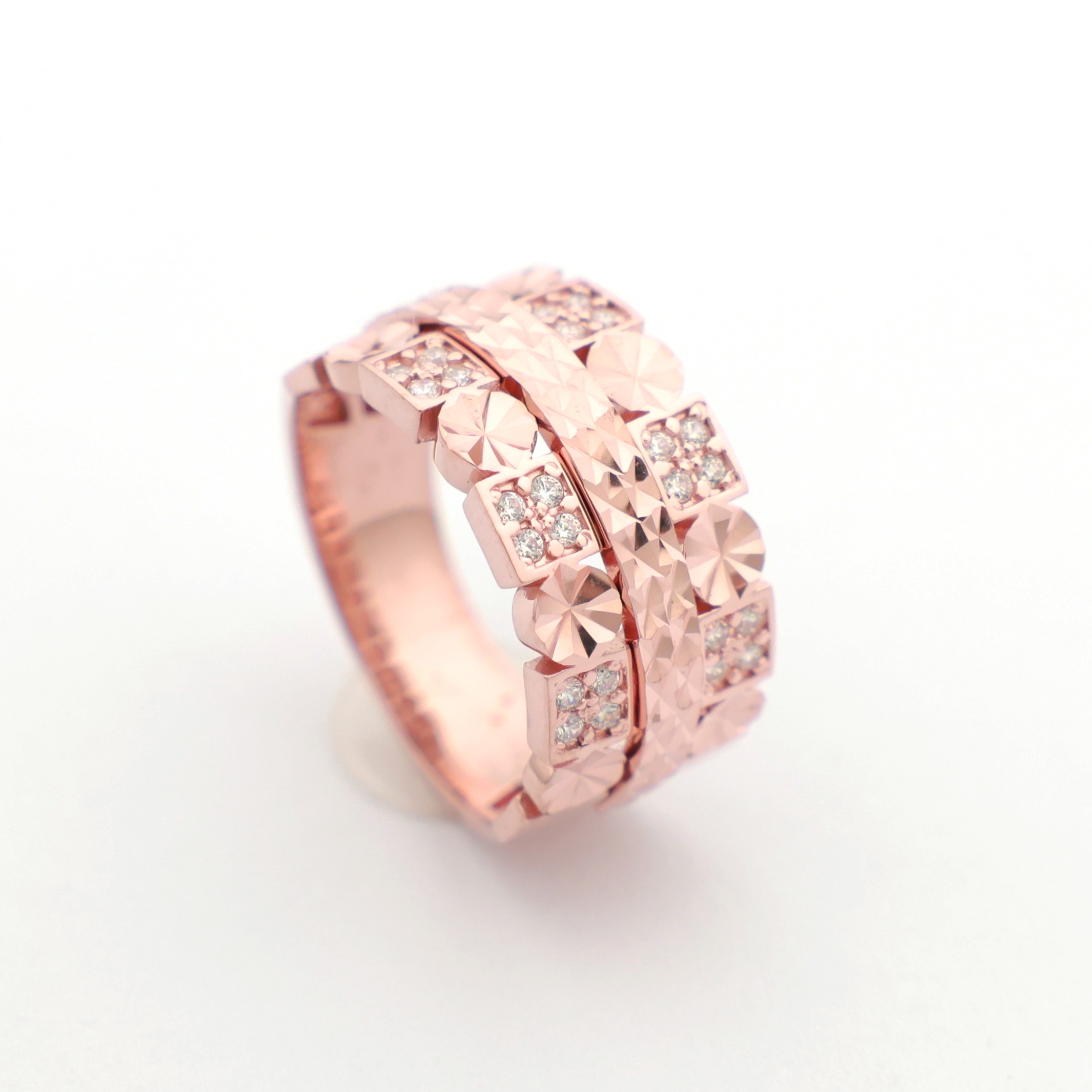 14k 18k 로즈골드 컷팅 반지 패션반지 럭셔리 커플링 골드 행운 데일리 선물 레이어드(R286) 체리스쥬얼리 1,216,680원