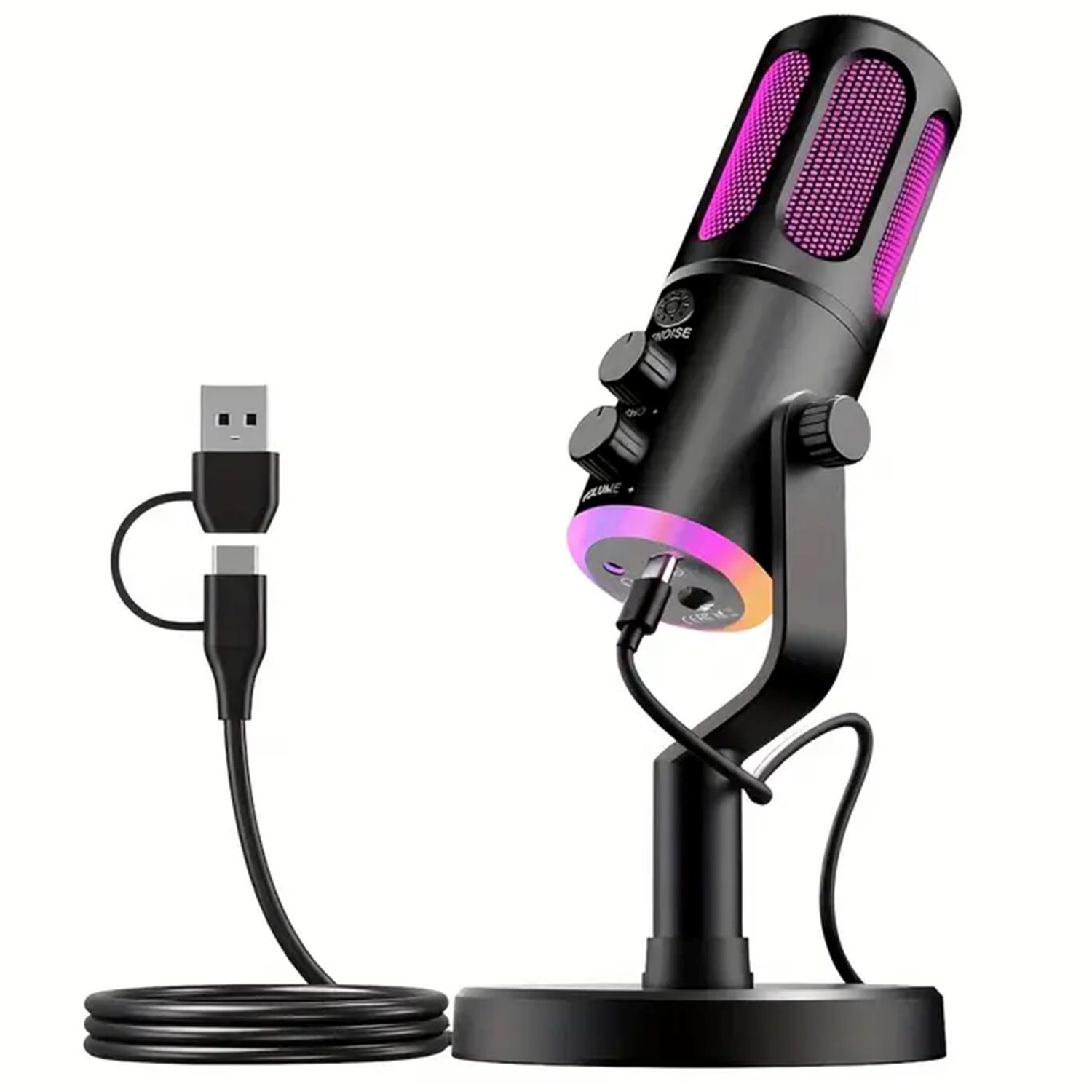 Gaayou RGB 게이밍 마이크 USB 콘덴서 원터치 노이즈캔슬링 / 이어폰 연결 / PC 폰 호환 / 방송 녹음용 29,900원