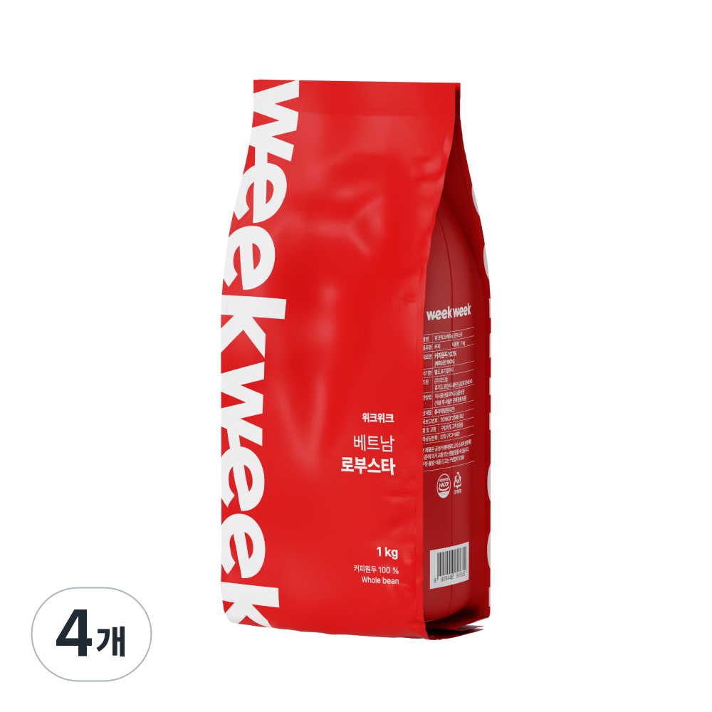 위크위크 고소한 베트남 로부스타 G1 원두 커피 홀빈 54,400원