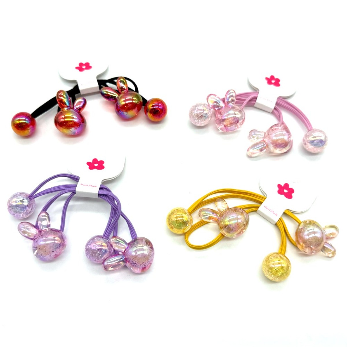 애셋맘 토끼모양 쨍쨍한 머리 끈 방울 4종세트 (8P) 9,900원