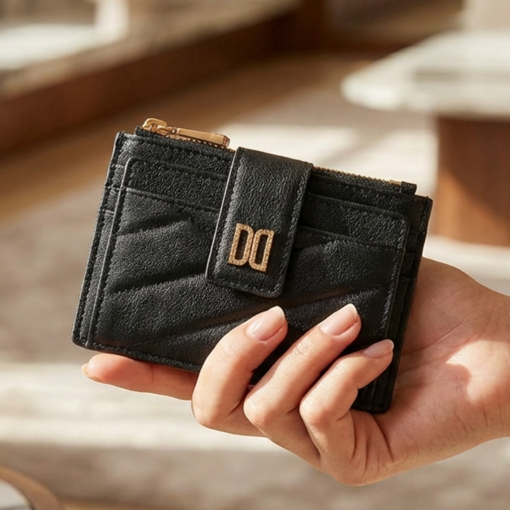 닥스 여성 퀼팅 소가죽 카드지갑 DD 로고 미니 데일리 명함 동전 카드 지갑 선물추천 109,000원