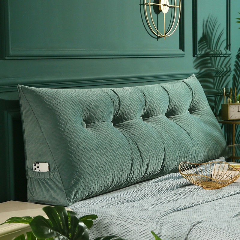 코잠 프리미엄 벨벳 대형 등받이 쿠션 삼각 헤드쿠션, 딥그린 37,800원