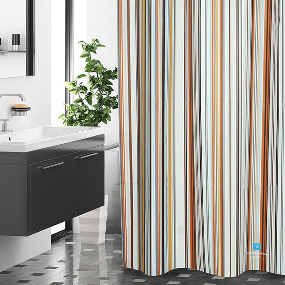 원세븐나인 멀티스트라이프 패브릭 샤워커튼 1800mm x 1880mm, 1개, 멀티(혼합)컬러 38,400원