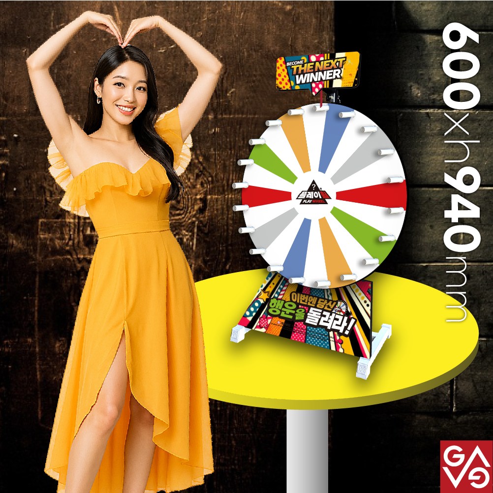 플레이휠 테이블 핸디 600/700/800/900 룰렛 기본형 /고급형/  돌림판 이벤트룰렛 복불복 실사 주문제작 홍보 행사 돌려돌려 룰렛 184,000원