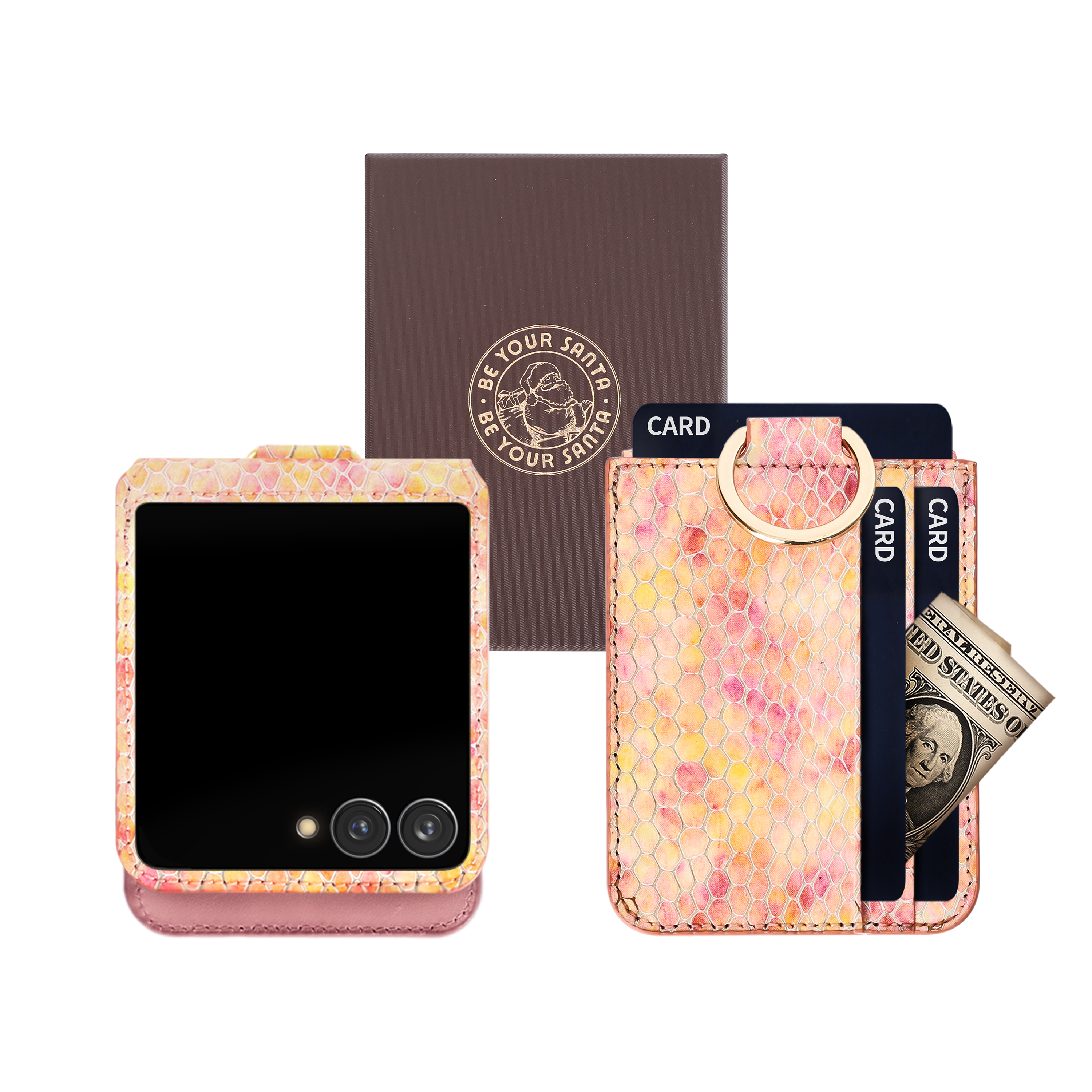 비유어산타 천연가죽 핑거그립 카드수납형 Z플립7케이스 블랙맘바 107,000원