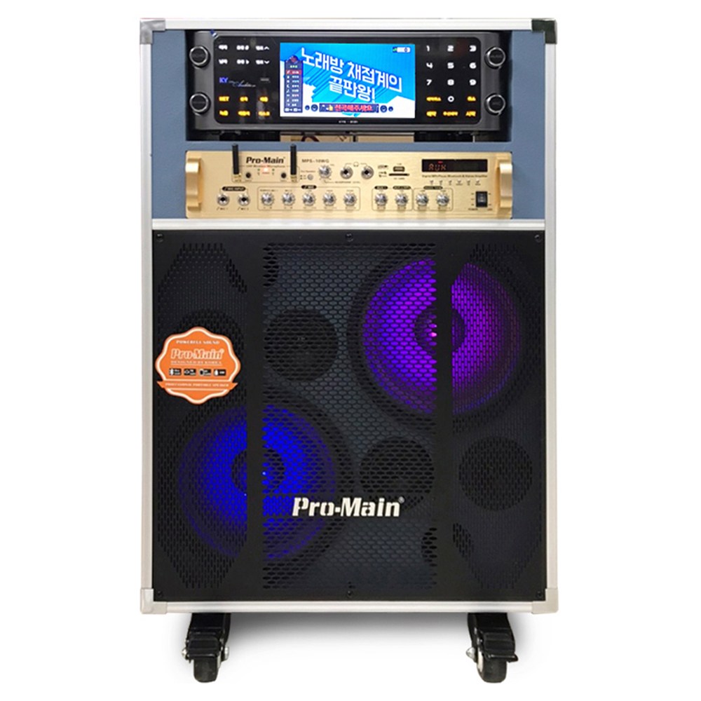 프로메인 이동식 노래방 세트 금영 반주기 KYG-2121 가정용 업소용 무선마이크 세트 10인치 스피커(최신곡 포함) 1,595,000원