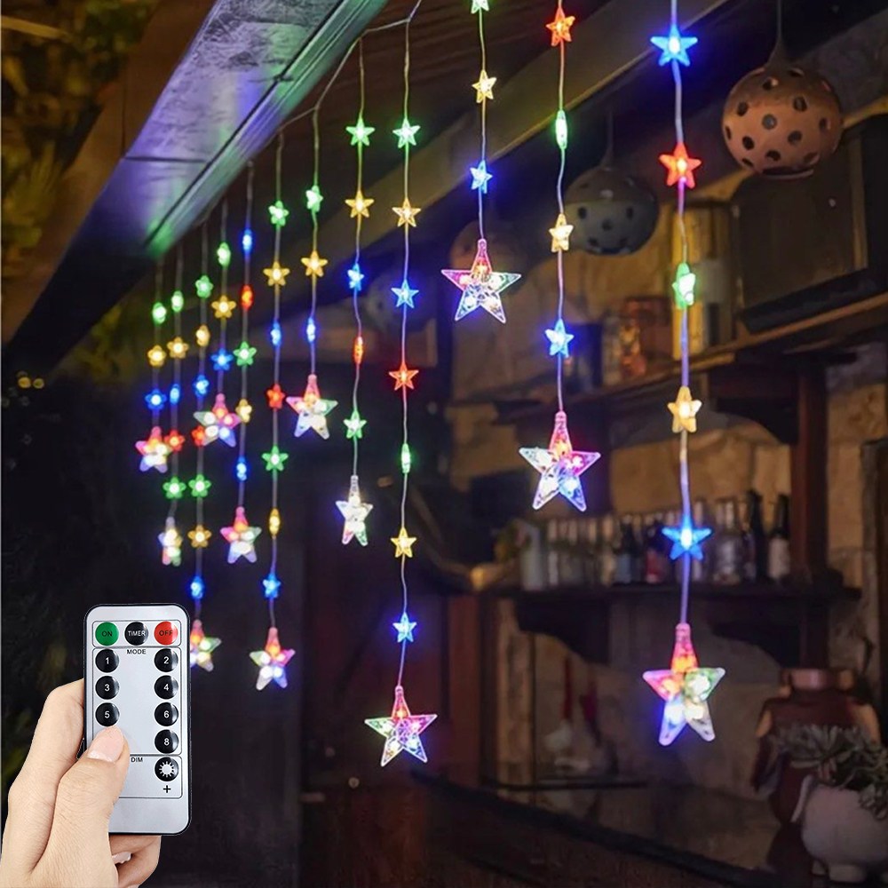 HK sell 룰루 별과달 LED 줄조명 리모컨 usb 감성캠핑 인테리어 홈파티 22,400원