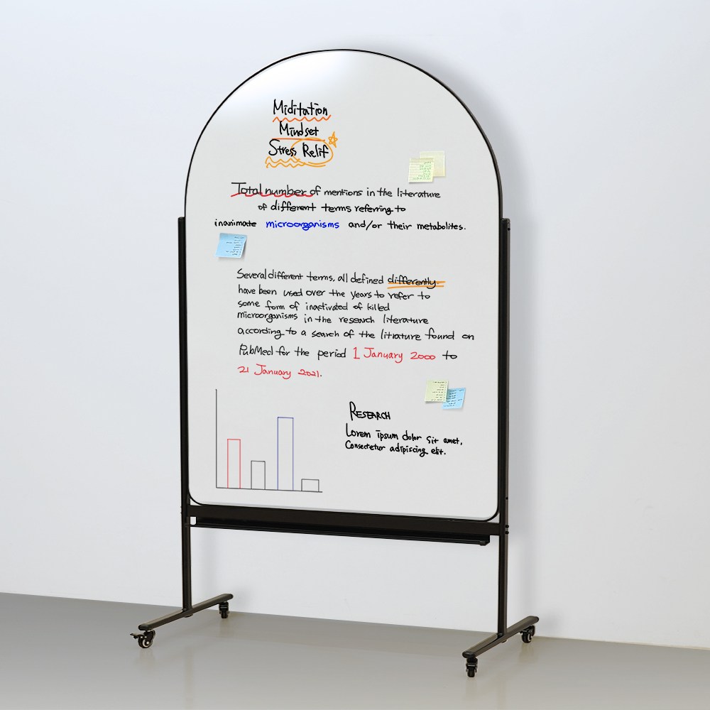 더조은칠판 아치형 양면칠판 자석 화이트보드 이동식 스탠드세트 195,000원