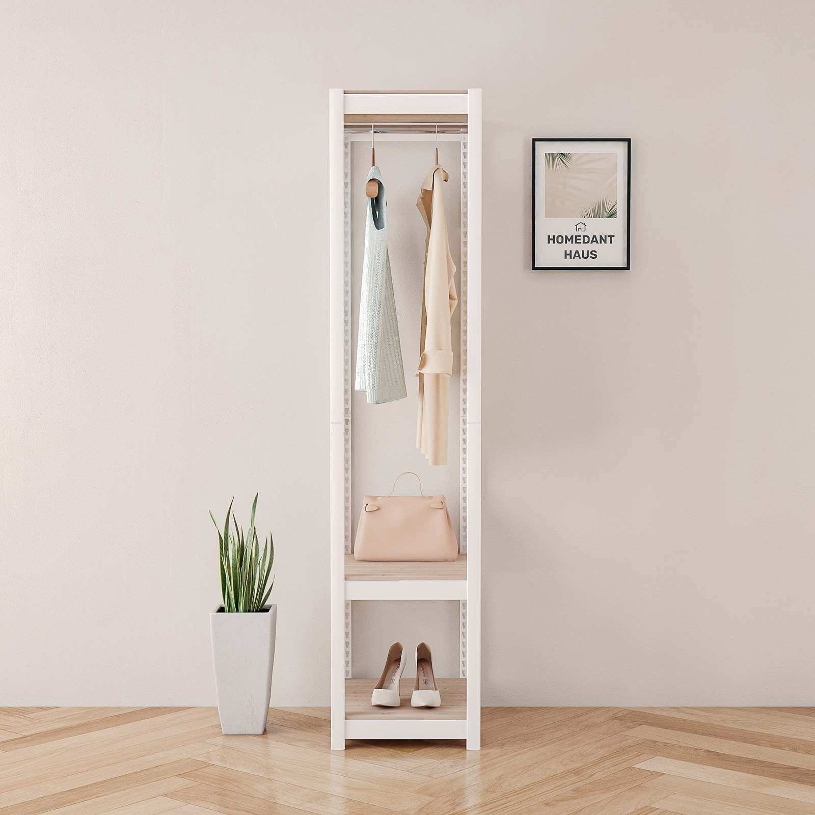 홈던트하우스 국내 제조 업그레이드형 무볼트 조립식 행거, 화이트 65,400원