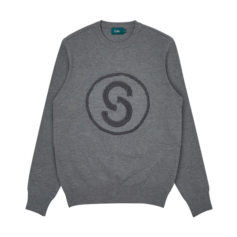 [세인트나인] 남성 S로고 라운드 긴팔 스웨터 MELANGE GREY 114,850원