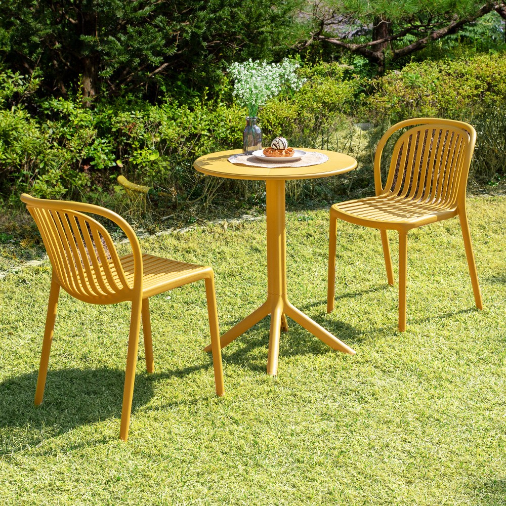 리사 몬스 2인 야외 실내 테이블 의자 세트 카페 정원, 블루 136,000원