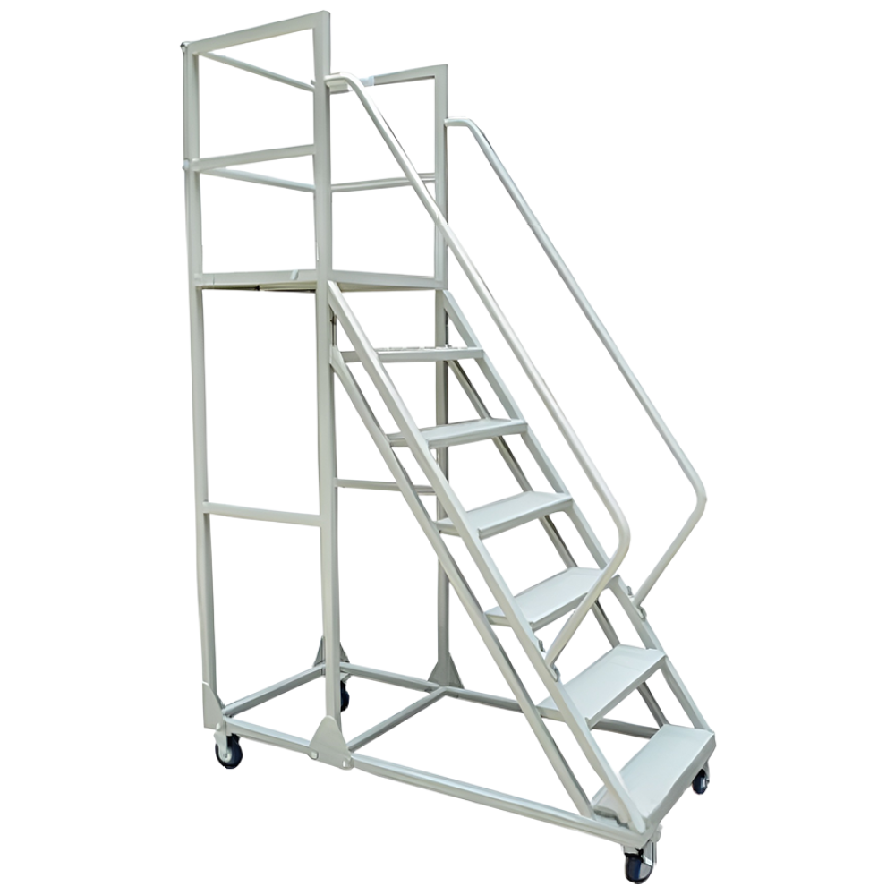 이동식사다리 계단 작업 창고 광폭 철제 발판 계단 물류창고 이동작업대 안전난간, 1개 400,000원