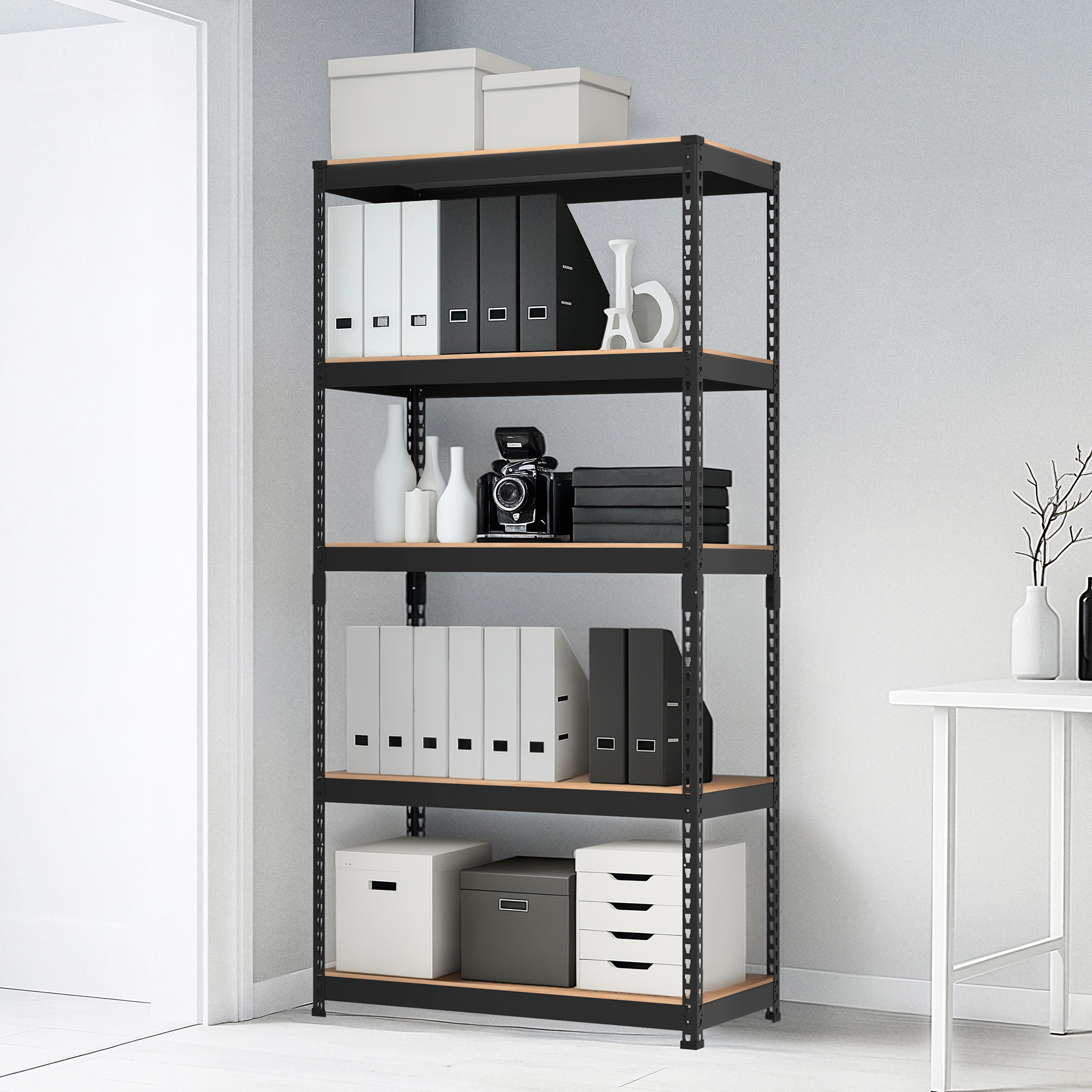 스피드랙 라이트 철제선반 조립식 앵글선반, 블랙, 5단 85,570원