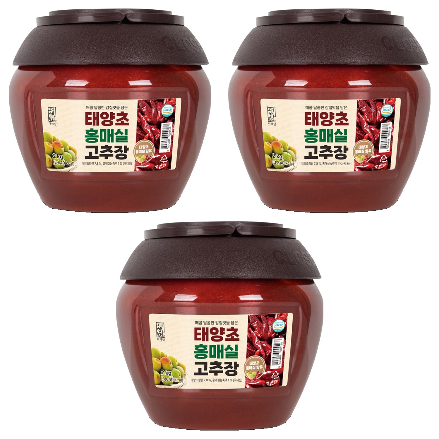 더해담 홍매실 고추장, 2kg, 3개 38,610원