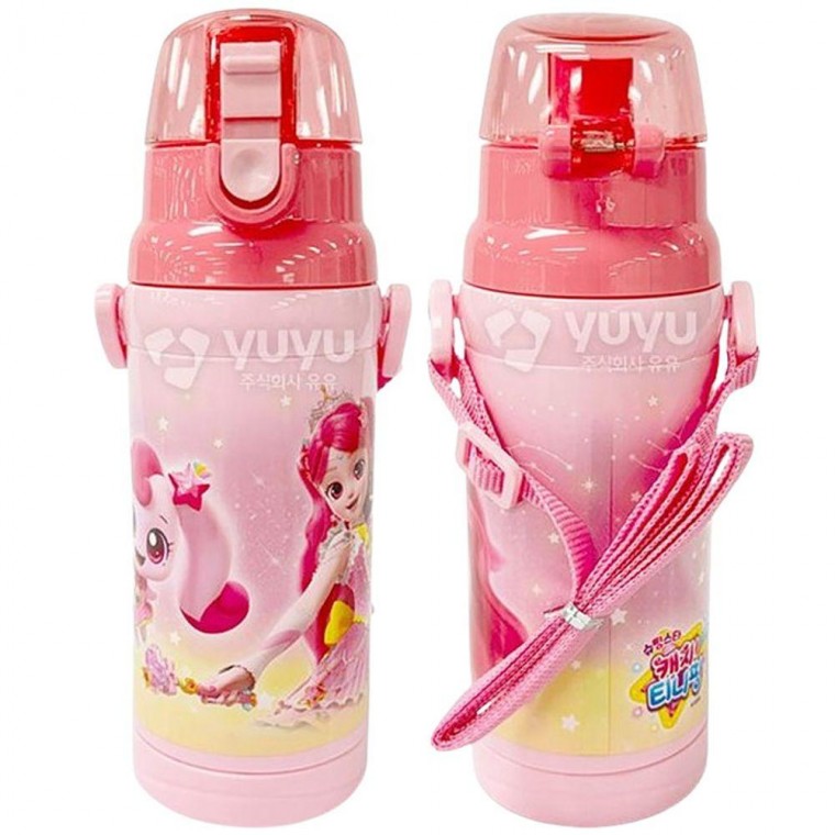 티니핑 시즌5 어깨끈 원터치 물통 470ml 1P 소풍 물병, 1개, 핑크 20,000원
