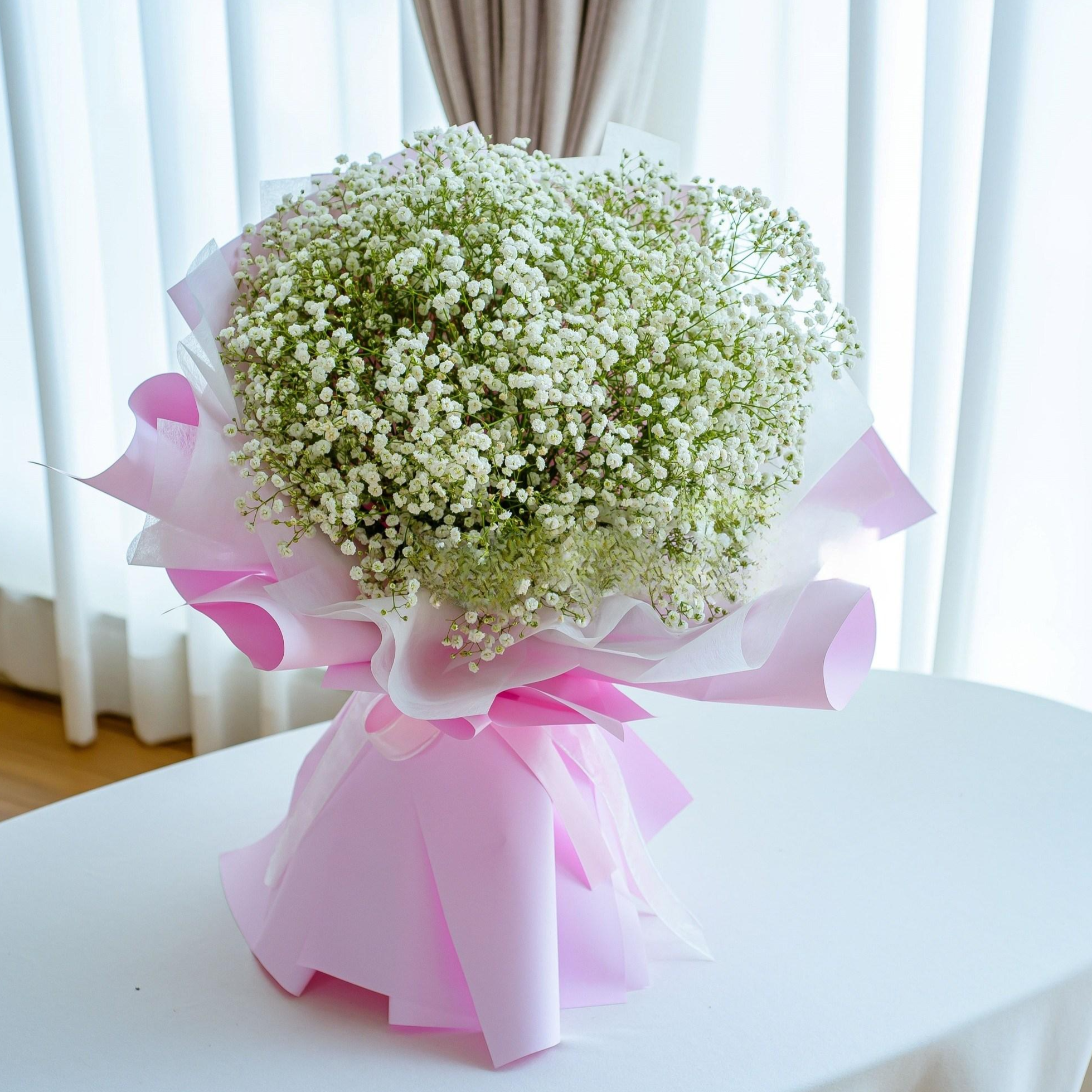 나눔플라워 전국 꽃다발 생일꽃배달 생일 축하 선물 승진 졸업 정년 퇴직 학예회 기념일 와이프 꽃배달서비스 당일꽃다발, 1개, 안개꽃다발 74,000원