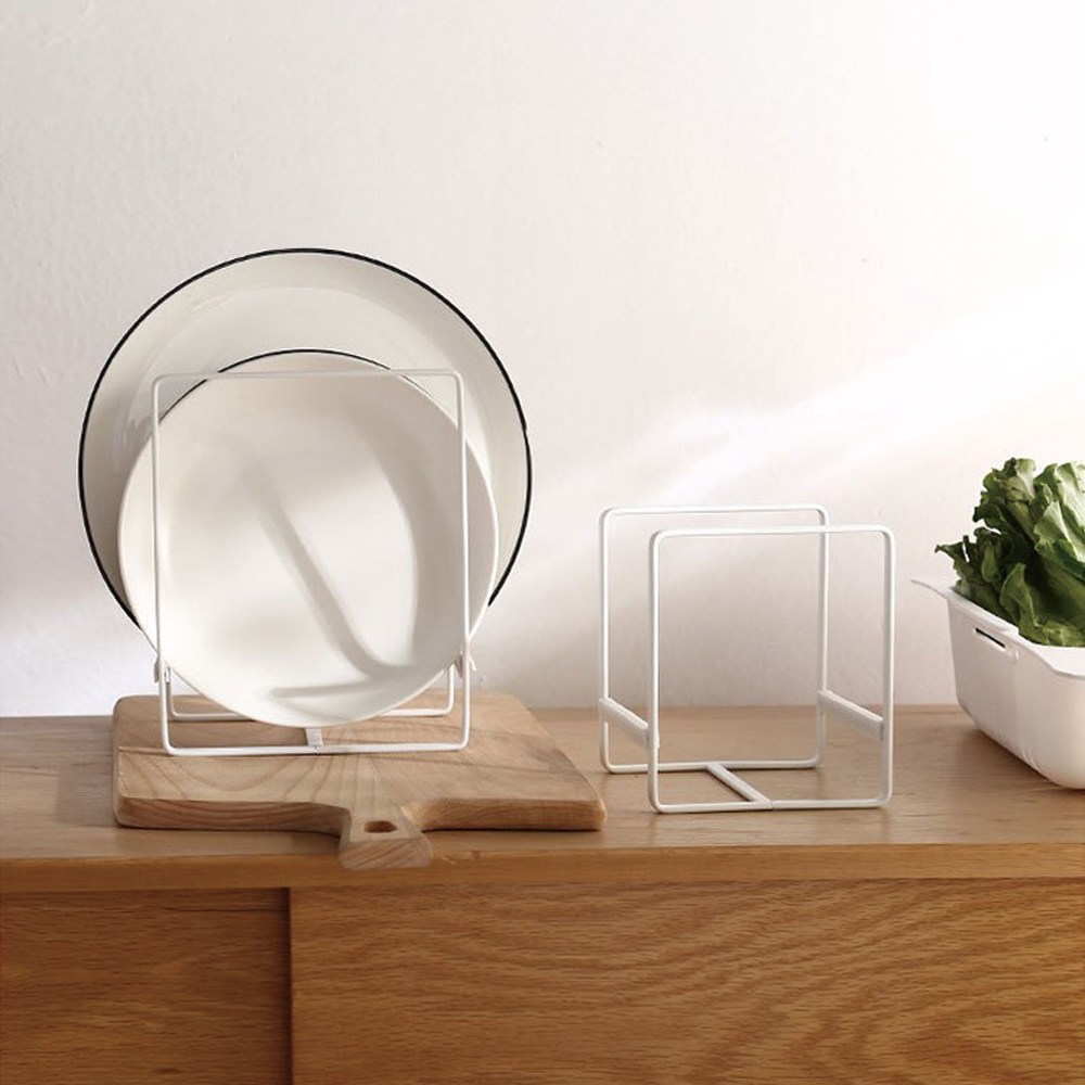 사각 철제 접시꽂이 도마 거치대, 화이트 S(작은접시용), 1개 6,800원