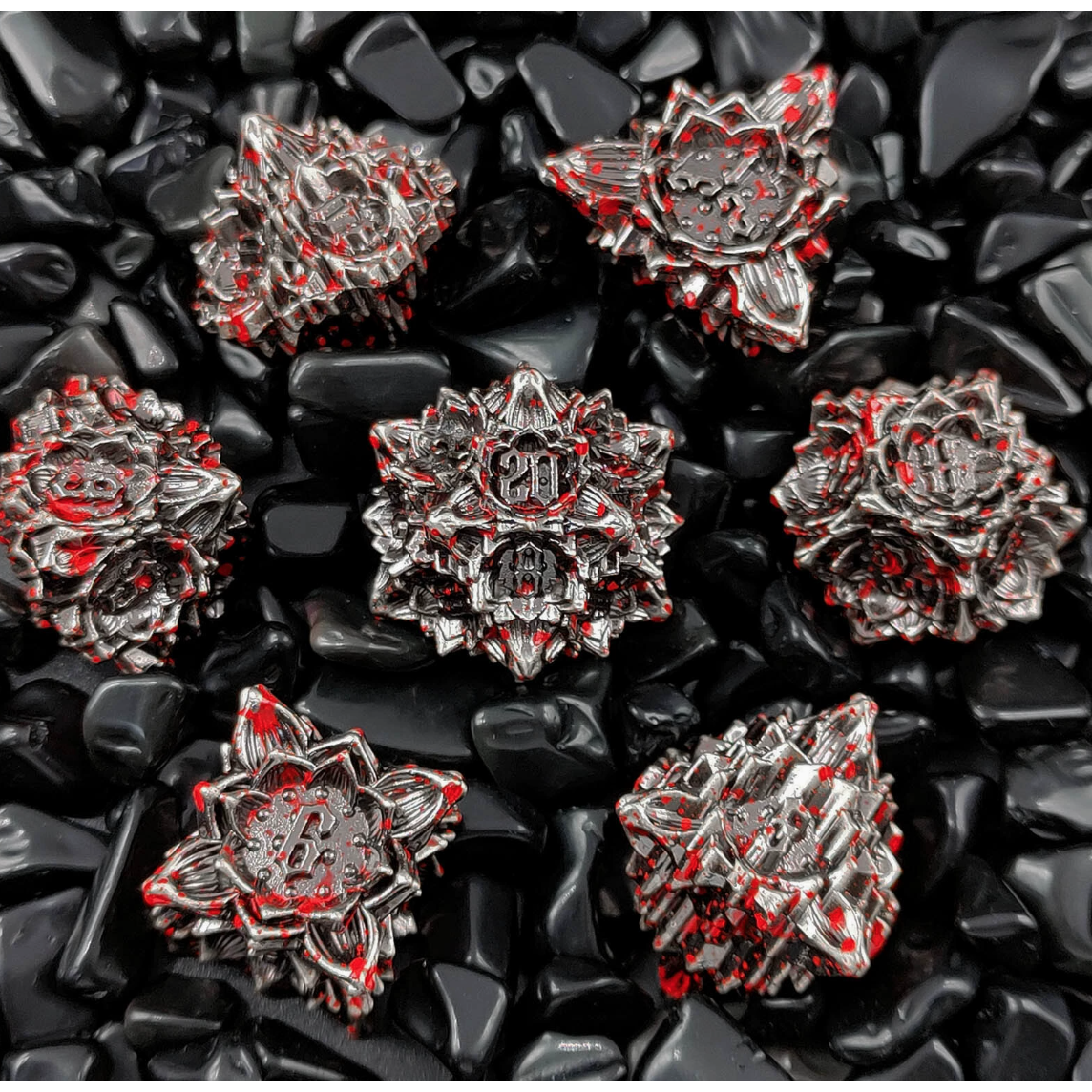 던전앤드래곤 플라워 메탈 주사위, 1세트, 메탈레드 42,900원