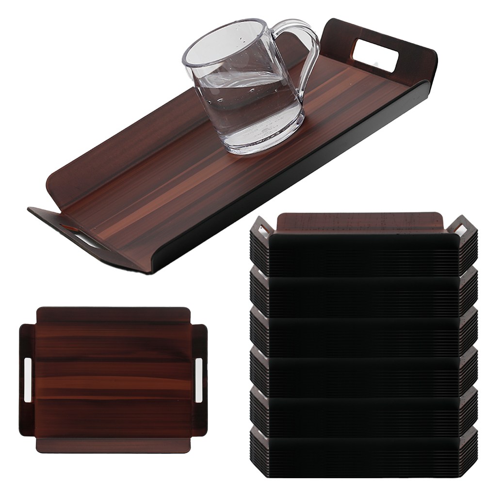 업소용 고퀄리티 논슬립 어두운 우드무늬 카페 손잡이 쟁반 트레이 세트 420,000원