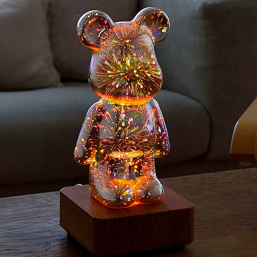 레토 LED 3D 불꽃놀이 곰돌이 무드등, 혼합색상 19,700원