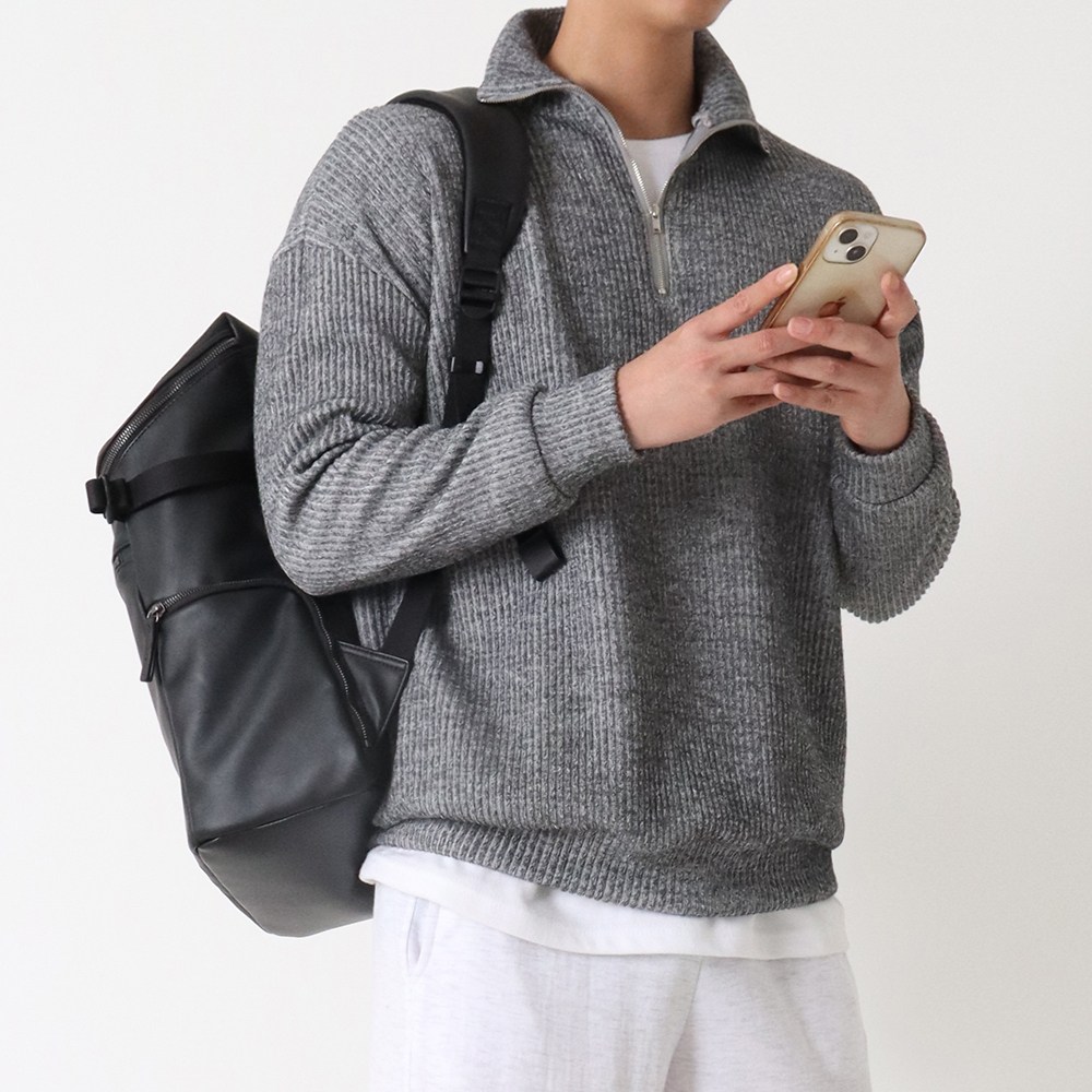 당일출고 M~4XL 지지블랙 로베르 오버핏 하찌 반집업 니트 빅사이즈 27,800원