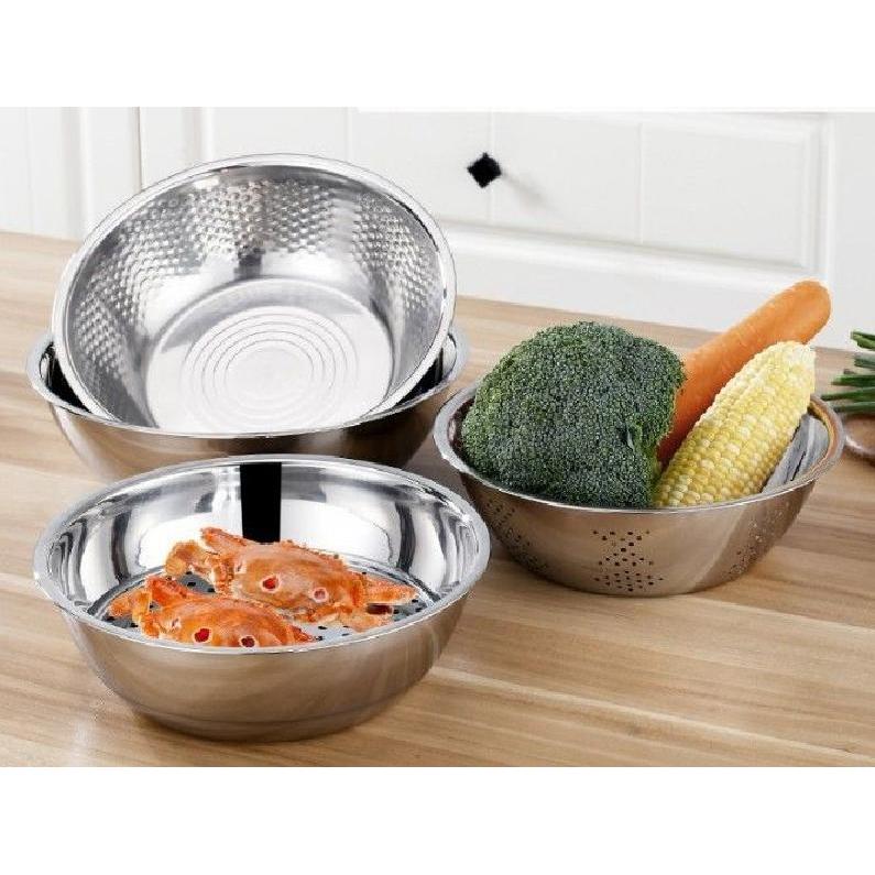 까리모 스텐 쌀세척 볼 믹싱 야채 바가지 채반 3종 세트, 1개, 기본 75,900원