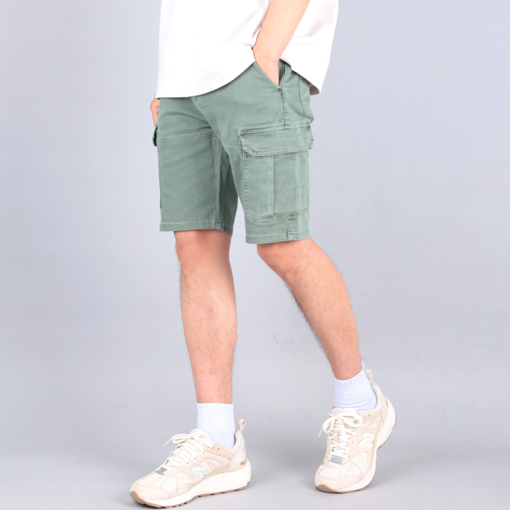 남자 피그먼트 카고 반바지 히든밴딩 5부 스판 숏팬츠 33,800원