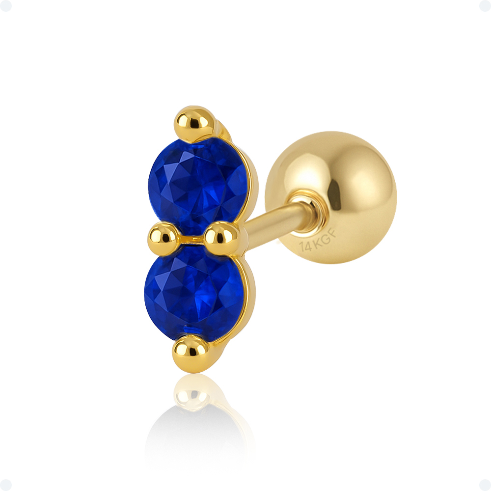 쥬넬 14KGF 심플 더블 큐빅 라운드 골드필드 피어싱(3 color) 57,500원