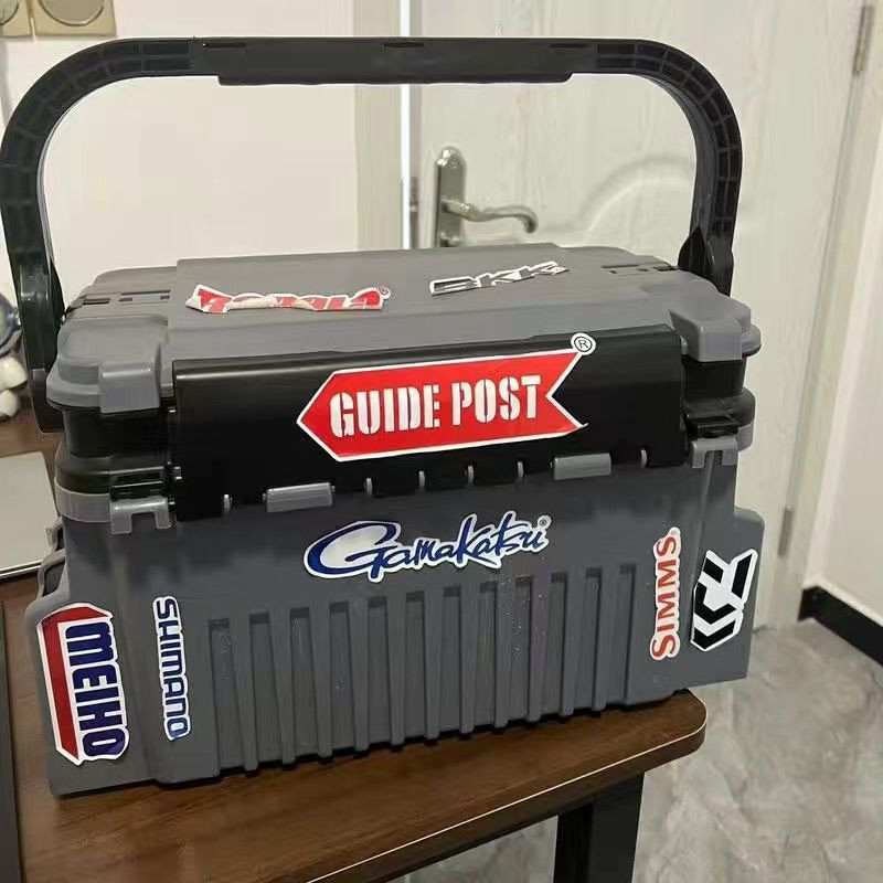 홍시로직 태클박스 하드테클박스 낚시용품 에기테클박스 로드홀더 컵홀더 세트, 12L 대형 완비 전투그레이+로드홀더2+컵홀더 47,200원