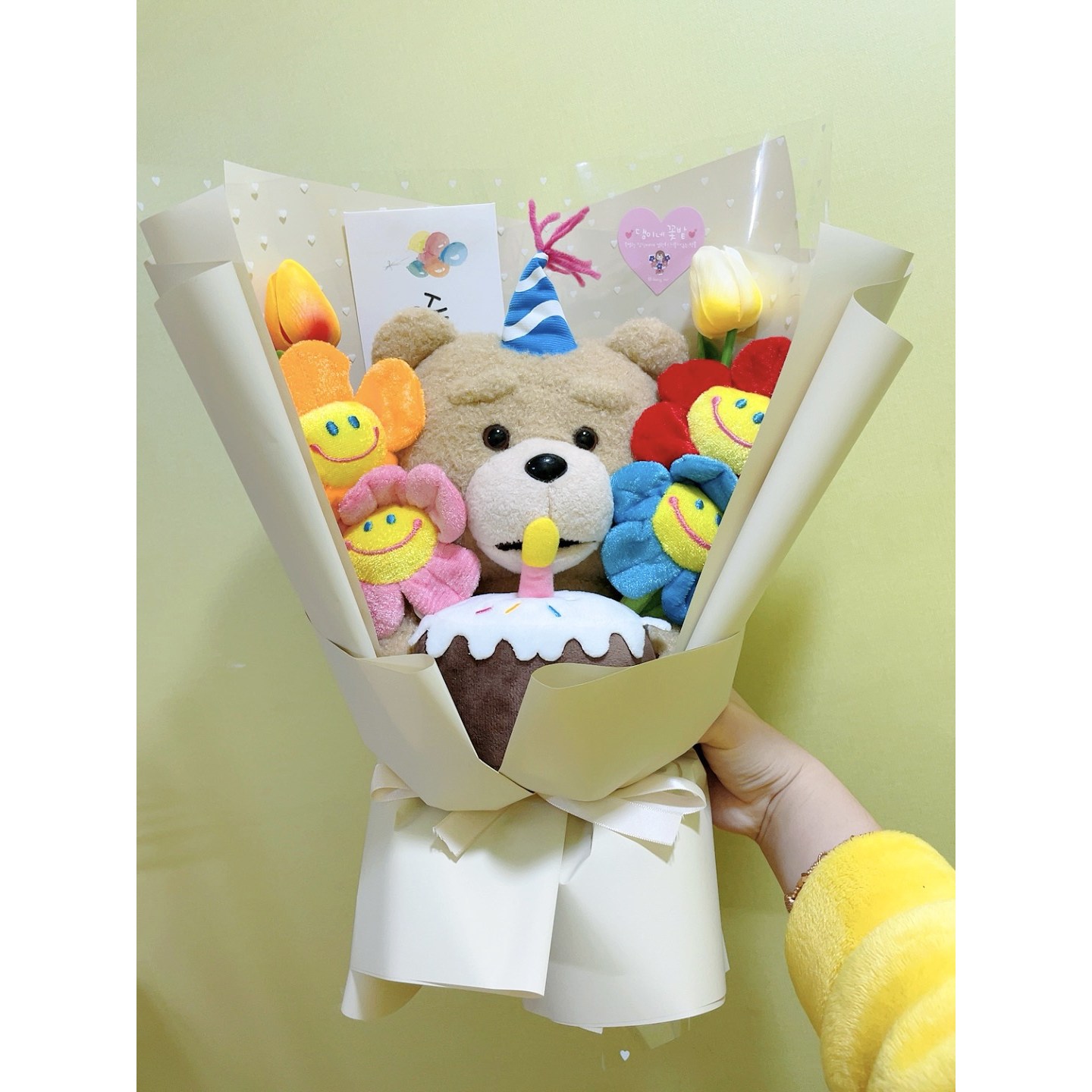 생일케이크테드 인형꽃다발 재롱잔치 스마일꽃 학예회 졸업식꽃다발 생일선물 여자친구선물 29,000원