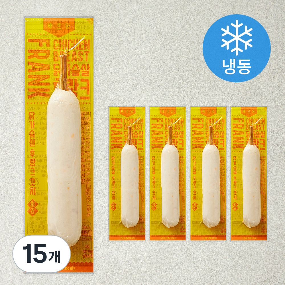 [로켓프레시] 바르닭 닭가슴살 후랑크 꼬치 치즈 (냉동), 70g, 15개 20,810원