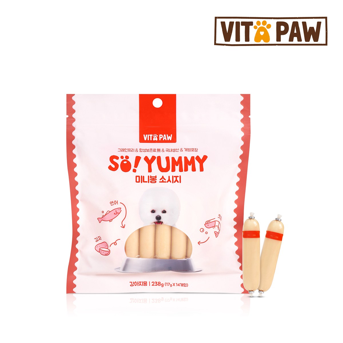 비타파우 쏘야미 미니봉 소시지 연어&크릴오일 영양간식 14개입 12,900원