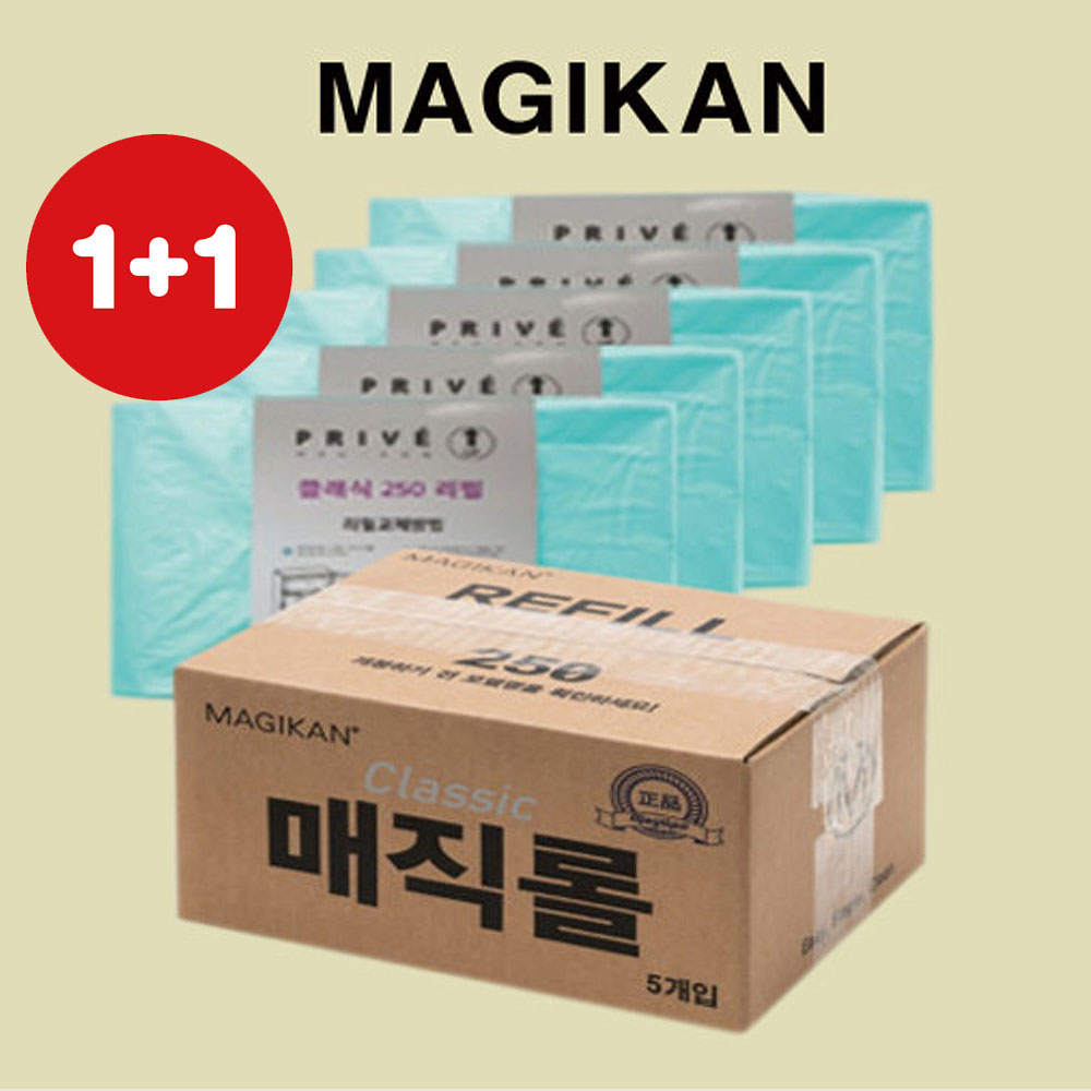 1+1매직캔 프리베 전용리필봉투 클래식250시리즈  21리터 5롤+5롤 베이비파우더향 37,810원